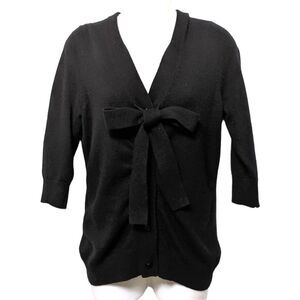 ROBERT RODRIGUEZ Black Cashmere Bow Button Cardigan M